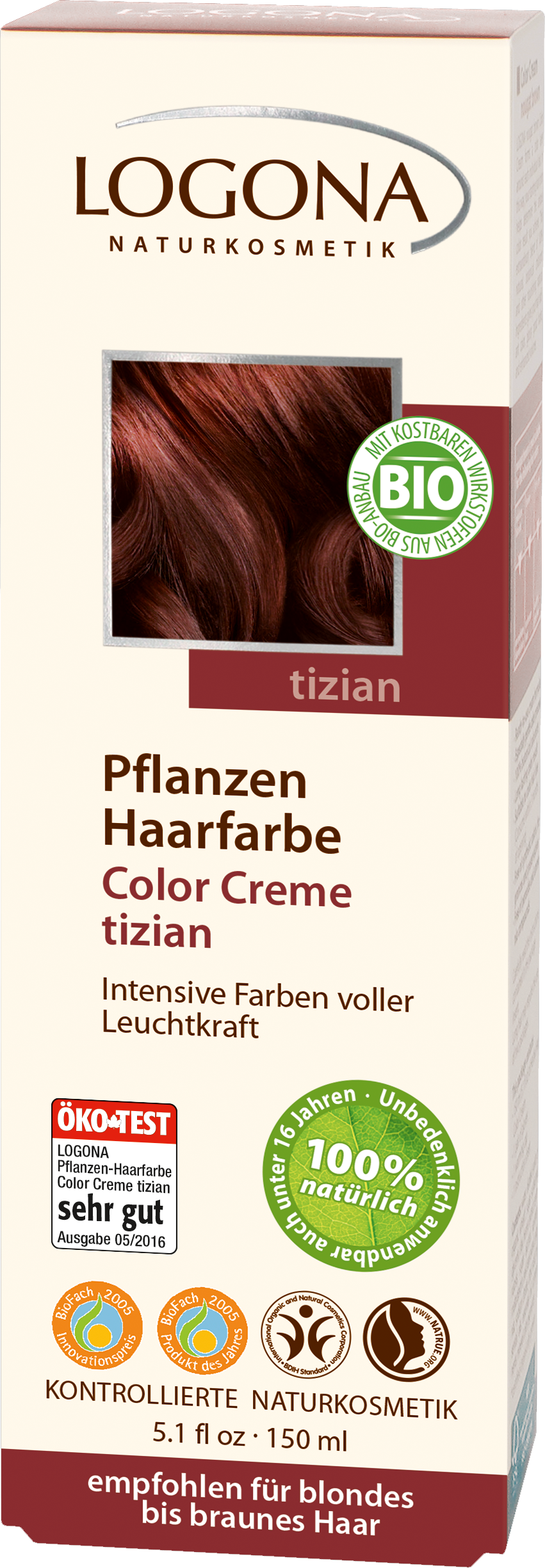 Color Creme herbal hair colour tizian | LOGONA Natural Cosmetics