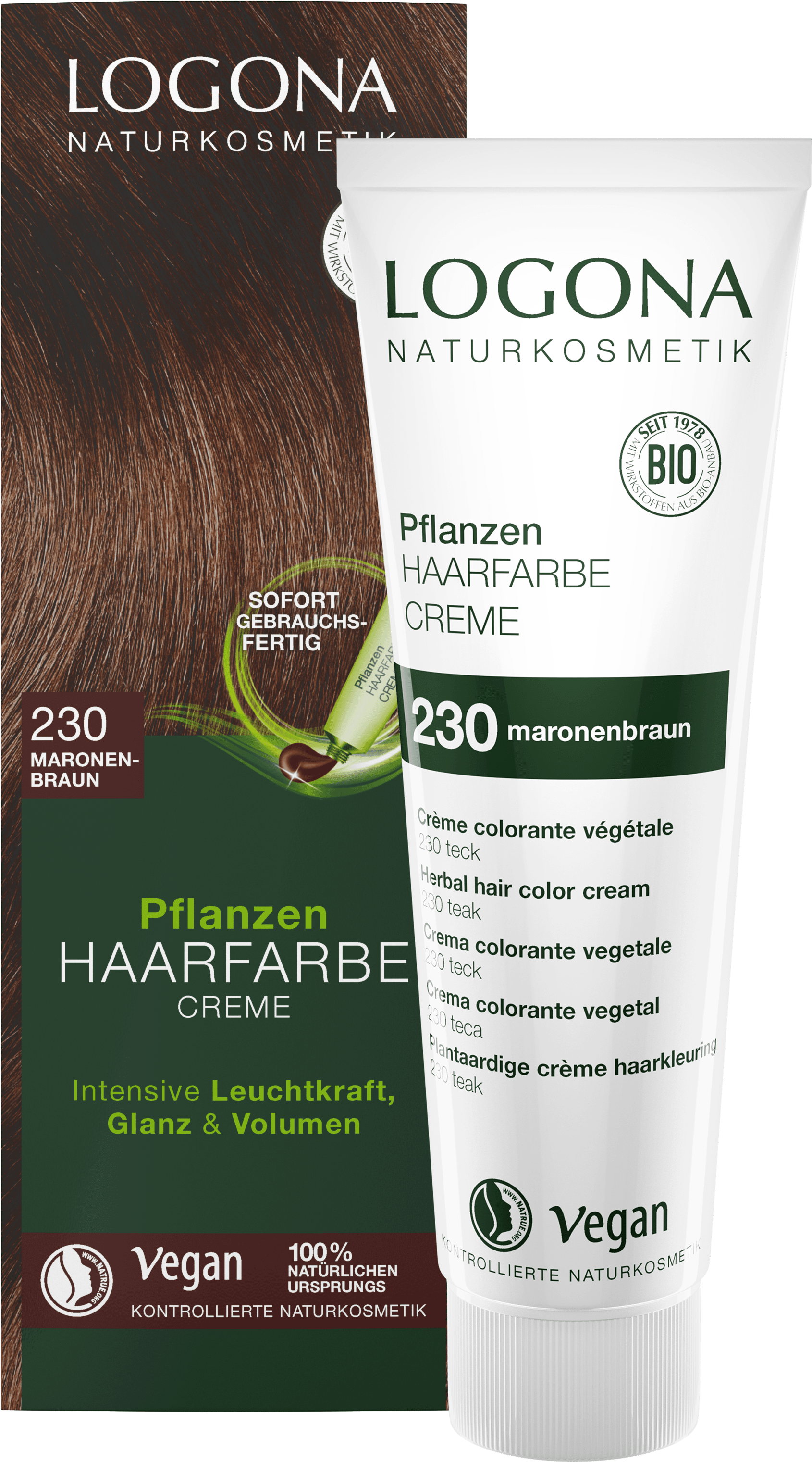 Pflanzen Haarfarbe Creme 230 Maronenbraun LOGONA Naturkosmetik Pflanzen Haarfarbe Creme 230 Maronenbraun LOGONA Naturkosmetik