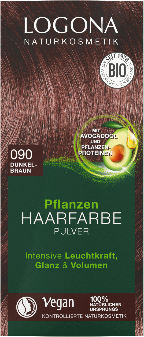 Herbal Hair Colour Powder 090 dark brown | LOGONA Natural Cosmetics