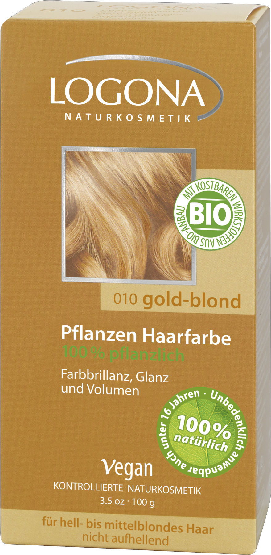 Pflegende Pflanzen-Haarfarbe Pulver Goldblond | LOGONA Naturkosmetik