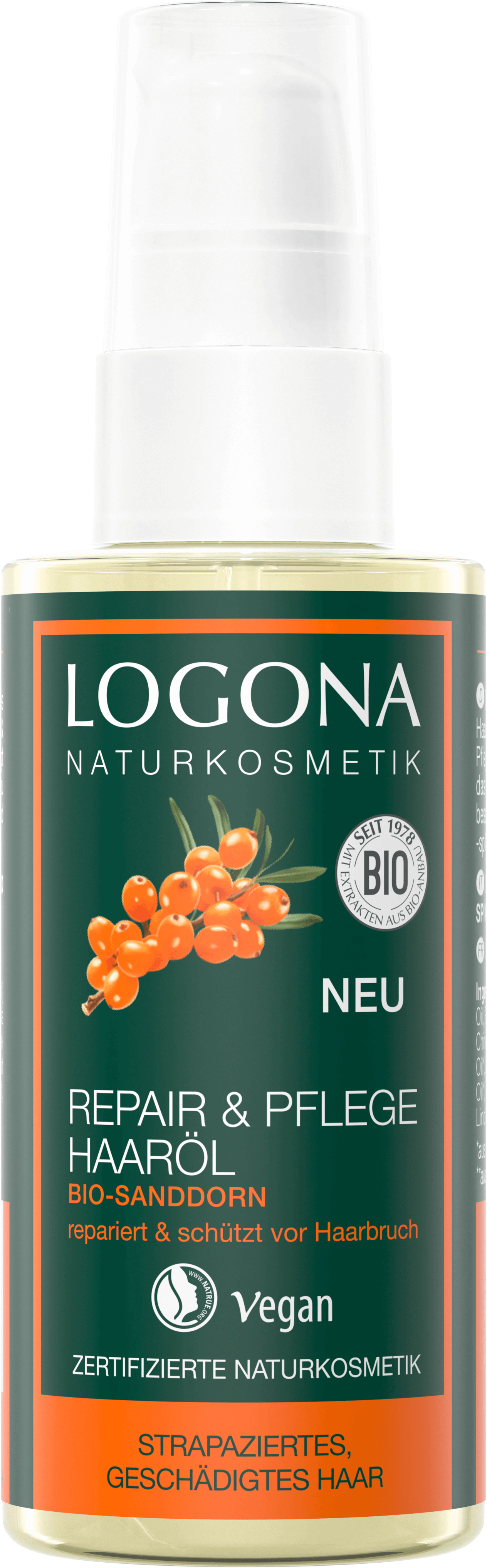 Repair & Care hair oil organic sea buckthorn | LOGONA Natural Cosmetics