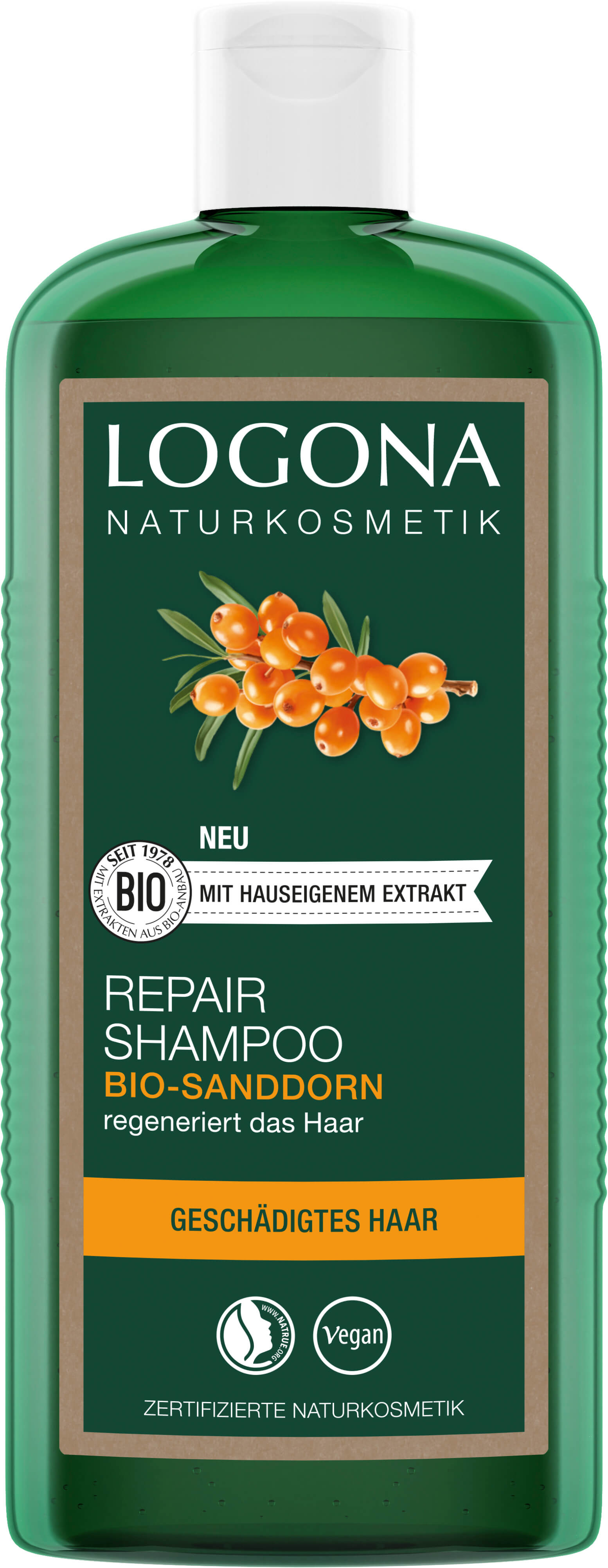 LOGONA Naturkosmetik Pflege | Shampoo Repair & Bio-Sanddorn