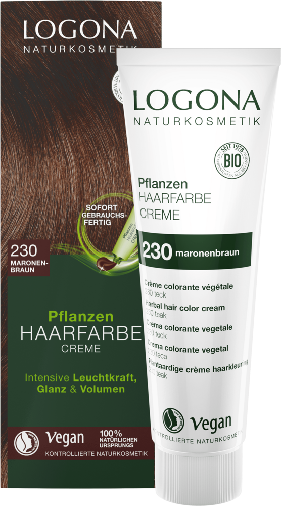 230 Maronenbraun Pflanzen-Haarfarbe LOGONA Creme | Naturkosmetik