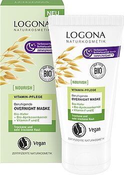 NOURISH beruhigende Overnight Maske mit Bio-Hafer + Vitamin F und E, 50ml