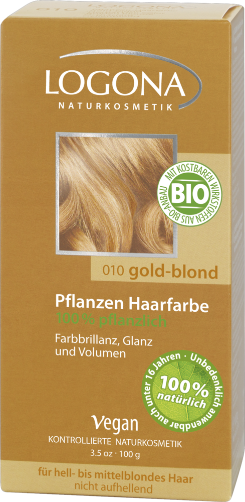 Pflegende Pflanzen-Haarfarbe Pulver Goldblond