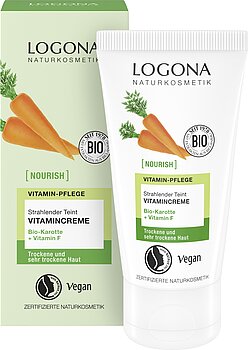 NOURISH strahlender Teint Vitamincreme mit Bio-Karotte + Vitamin F, 50ml